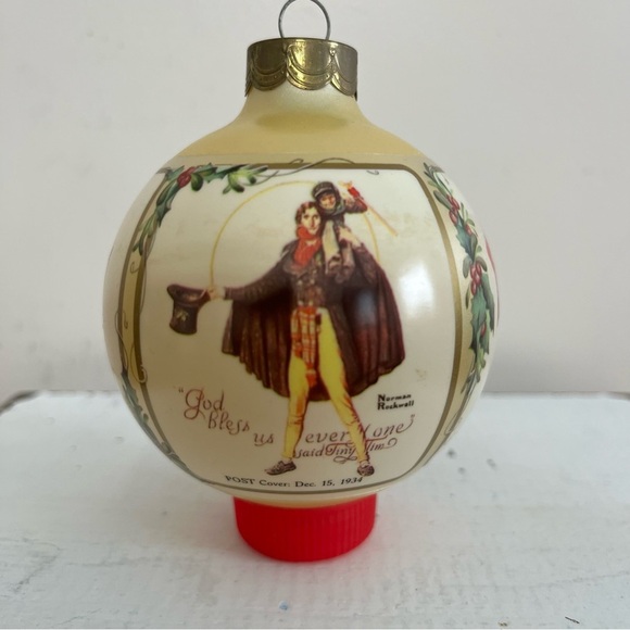 Hallmark 1990 Norman Rockwell Famous Holiday Covers glass ball ornament with Box - Picture 5 of 8
